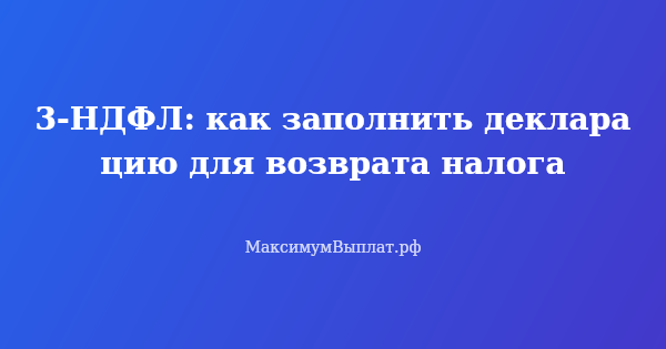 Превью статьи «3-НДФЛ: как заполнить декларацию для возврата налога»
