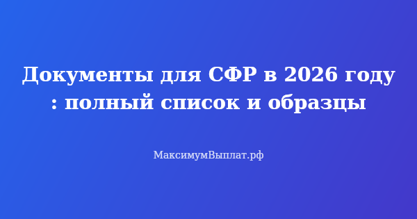 Превью статьи «Документы для СФР в 2026 году: полный список и образцы»