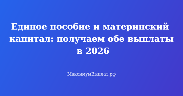 Превью статьи «Единое пособие и материнский капитал: получаем обе выплаты в 2026»