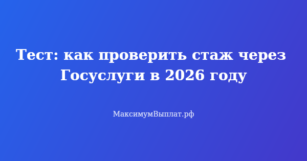 Превью статьи «Тест: как проверить стаж через Госуслуги в 2026 году»