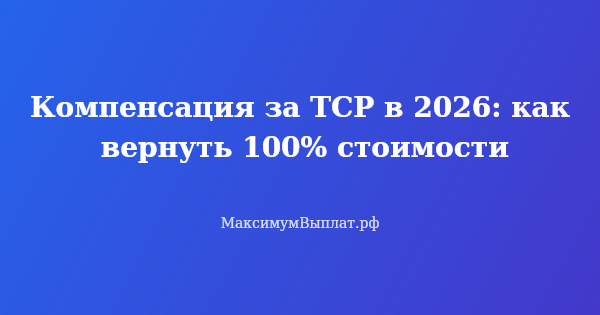 Превью статьи «Компенсация за ТСР в 2026: как вернуть 100% стоимости»