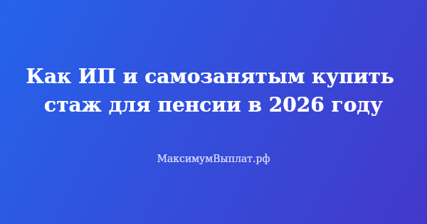 Превью статьи «Как ИП и самозанятым купить стаж для пенсии в 2026 году»