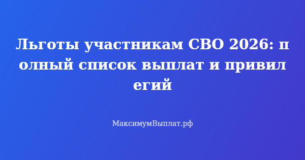 Превью статьи «Льготы участникам СВО 2026: налоги, ЖКХ, образование и проезд»