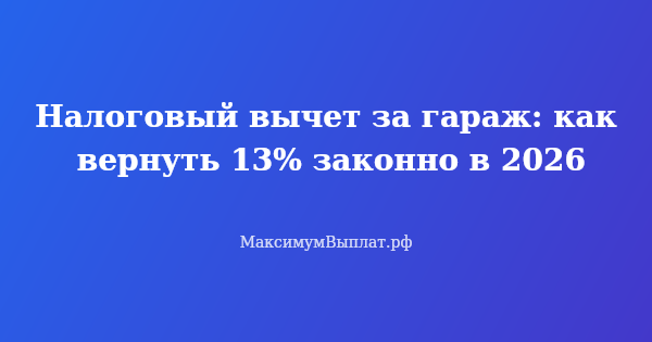 Превью статьи «Налоговый вычет за гараж: как вернуть 13% законно в 2026»