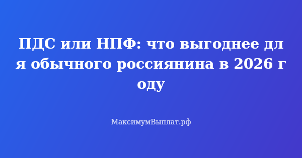 Превью статьи «ПДС или НПФ: что выгоднее для обычного россиянина в 2026 году»