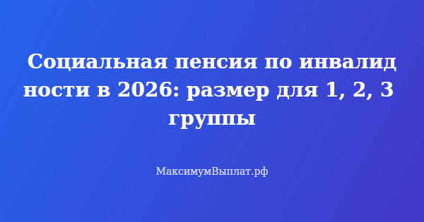 Превью статьи «Социальная пенсия по инвалидности в 2026: размер для 1, 2, 3 группы»