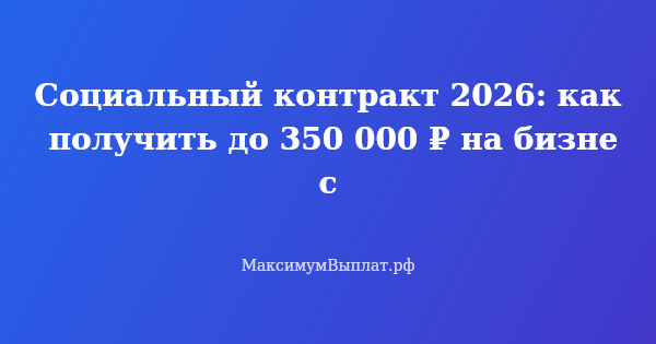 Превью статьи «Социальный контракт 2026: как получить до 350 000 ₽ на бизнес»