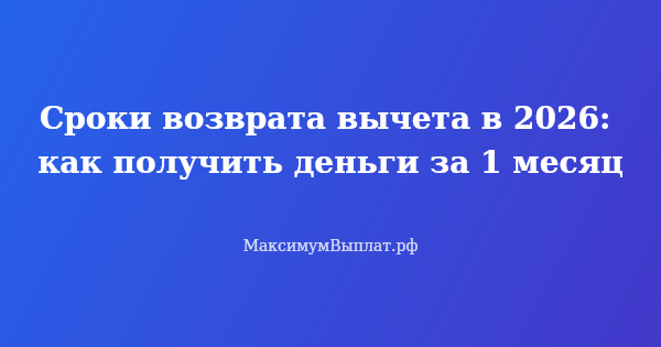 Превью статьи «Сроки возврата вычета в 2026: как получить деньги за 1 месяц»