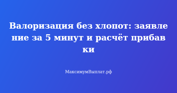 Превью статьи «Валоризация без хлопот: заявление за 5 минут и расчёт выплаты»